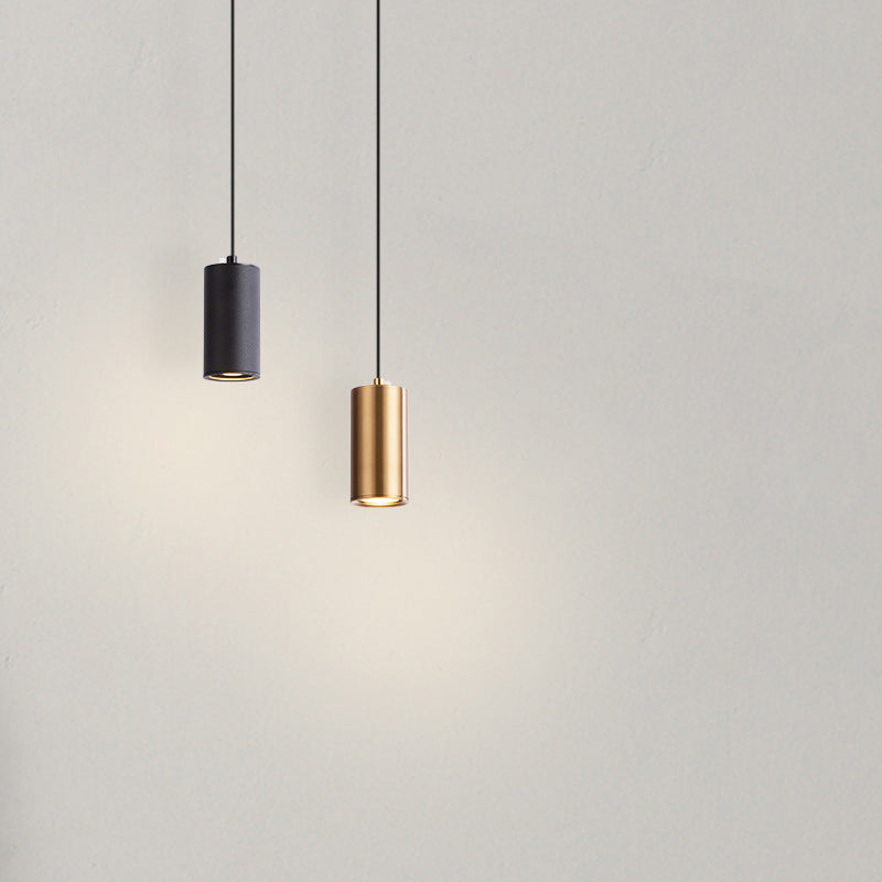 Nordic Minimalist Iron Mini Pendant Light - 1-Light Column Design