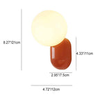 Macaron-Inspired Cream Resin Glass Ball 1-Light Wall Sconce