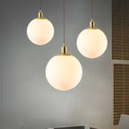 Scandinavian Minimalist White Orb Single Pendant Light