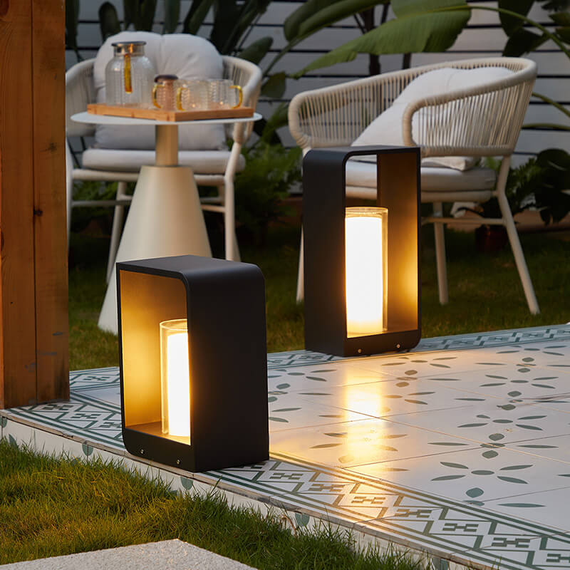 Contemporary Square Stainless Steel Acrylic LED Waterproof Landscape Light for Outdoor Patios