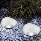 LED Outdoor Landscape Light - Solar Pebble with Sandblasted Glass Design
