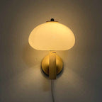 Nordic Vintage White Glass Dome Mushroom Wall Sconce Lamp with Single Light