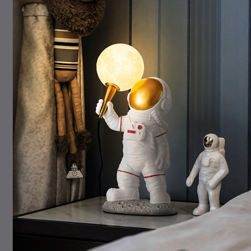 Modern Cartoon Astronaut Wall Sconce Lamp – 1-Light Resin & ABS Design for Bedroom