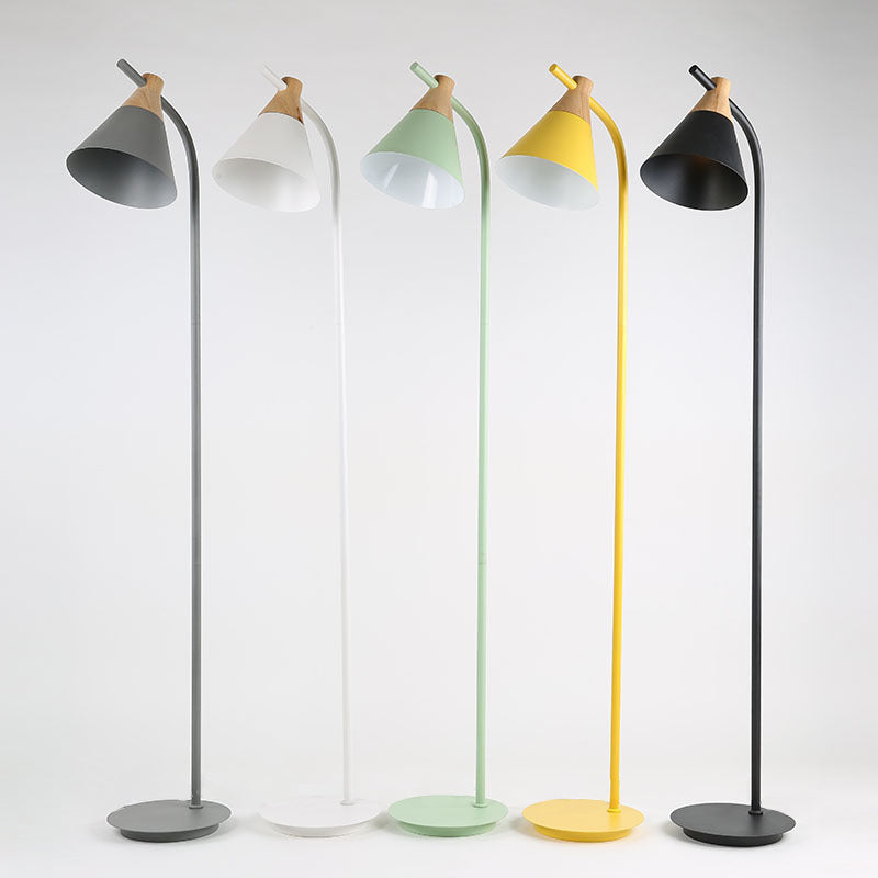 Nordic Inspired Macaron Cone Shade Single-Light Floor Lamp