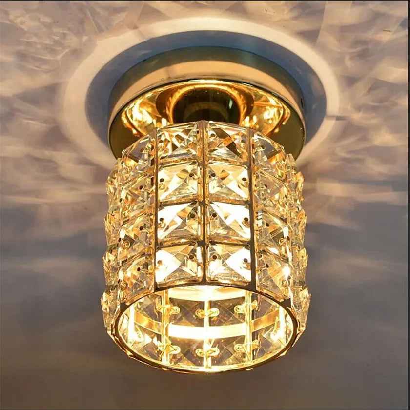 Elara Plafondlamp | Goud & Glas, E27 Fitting, Compact Design