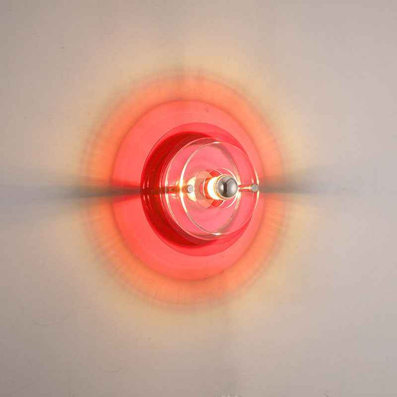 Modern Colorful Iron and Acrylic Flying Saucer 1-Light Wall Sconce Lamp for Entertainment Spaces