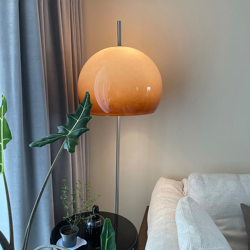 Modern Retro Mushroom Glass 2-Light Floor Lamp for Living Room