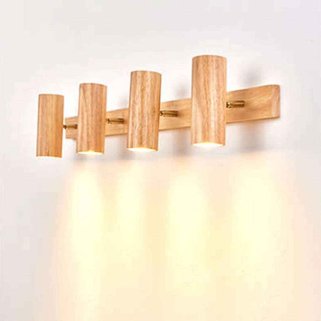 Modern Wooden Cylinder LED Wall Light | 1-Light