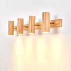 Modern Wooden Cylinder LED Wall Light | 1-Light