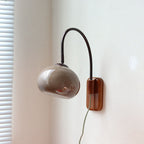 Minimalist European Glass and Solid Wood 1-Light Wall Sconce
