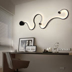 Contemporary Curved LED Wall Sconce Lamp in Long Aluminum Snake Design