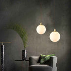 Scandinavian Minimalist White Orb Single Pendant Light