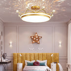 Modern Kids' Crown Design Iron Acrylic LED Semi-Flush Ceiling Light for Bedroom