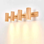 Contemporary Minimalist Wooden Track Spotlight Wall Sconce - Available in 1, 2, or 3 Lights