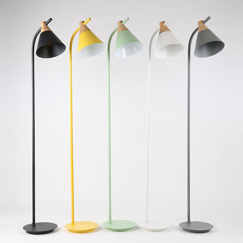 Nordic Inspired Macaron Cone Shade Single-Light Floor Lamp
