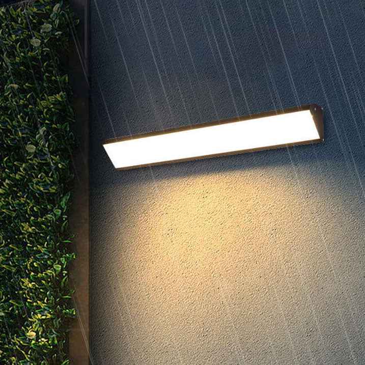 Contemporary Waterproof LED Wall Sconce Lamp for Outdoor Use - Long Bar Design in Aluminum and Acrylic