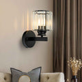 Bela Crystal Wall Light | Modern Iron Sconce, Dimmable E27 Bulb