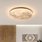 Nordic Minimalist Round Moon LED Flush Mount Ceiling Light in PVC