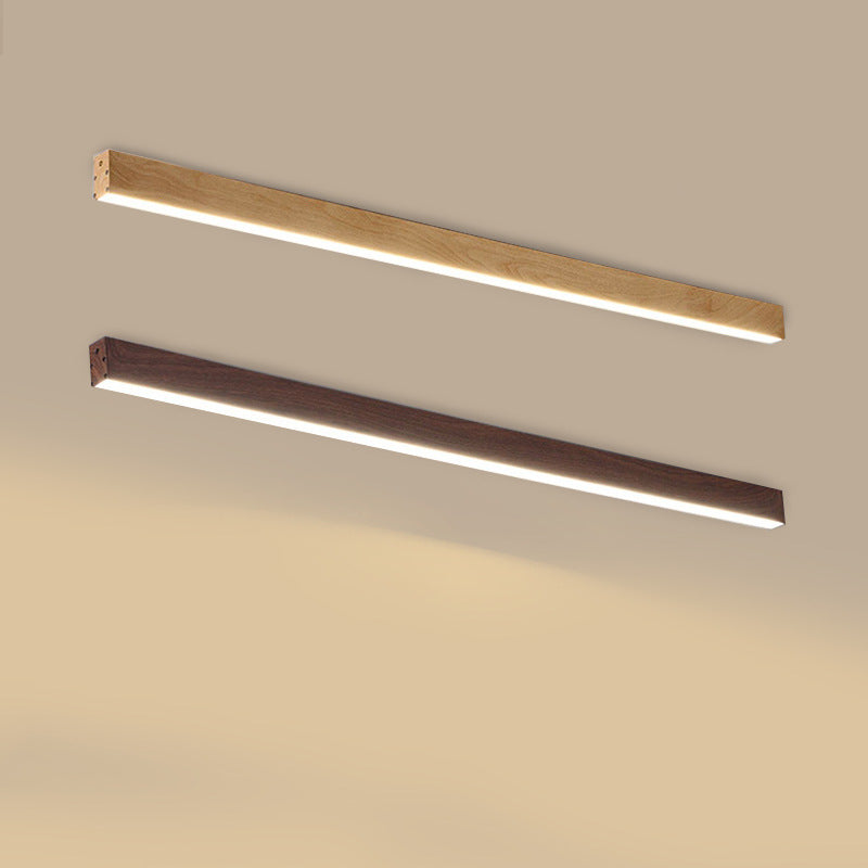 Contemporary Wood Grain Aluminum LED Flush Mount Ceiling Light