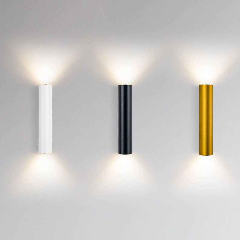 Minimalist Aluminum Cylindrical Wall Sconce with Two Lights