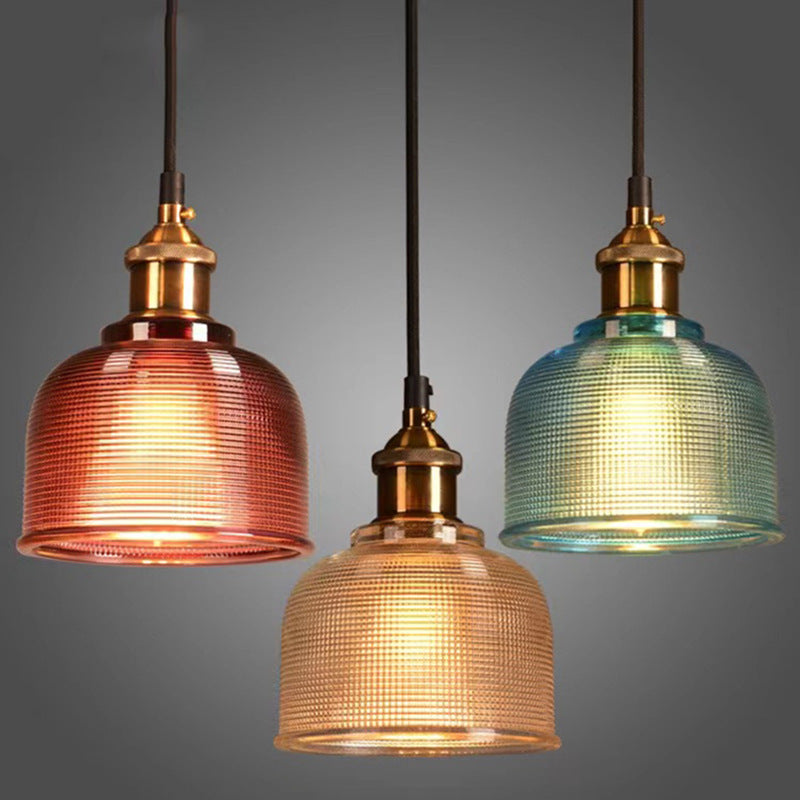 Vintage Textured Glass Pendant 1-Light