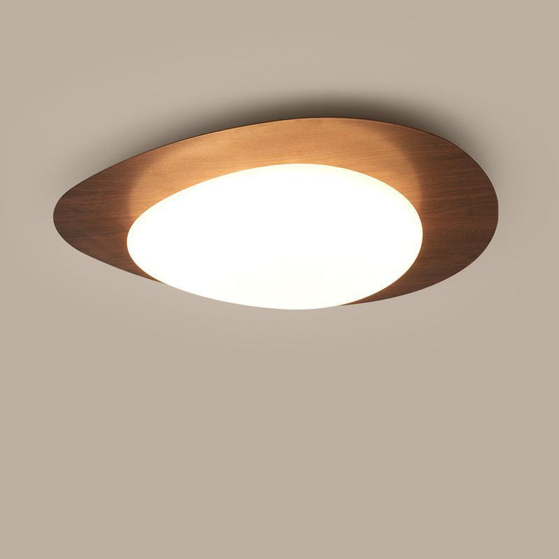 Modern Scandinavian Pebble-Shaped Iron and Acrylic LED Flush Mount Ceiling Light for Bedrooms