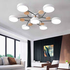 Modern Scandinavian Round LED Semi-Flush Mount Ceiling Light with Molecule Branch Design for Living Room