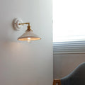 Vintage Japanese Ceramic Brass 1-Light Wall Light
