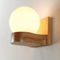 Nordic Modern Solid Wood Half-Ball Wall Sconce Lamp