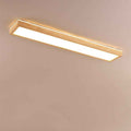 Walnut LED Flush Mount Ceiling Light in Japanese Minimalist Log Design