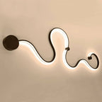 Contemporary Curved LED Wall Sconce Lamp in Long Aluminum Snake Design