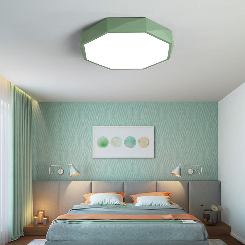 Nordic Macaron Diamond-Shaped Acrylic LED Flush Mount Ceiling Light