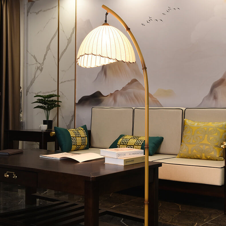 Vintage Zen Bamboo Pole 1-Light Floor Lamp