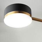 Contemporary Minimalist Black and Gold Semi-Flush Mount Light with 4-8 Bulb Capacity