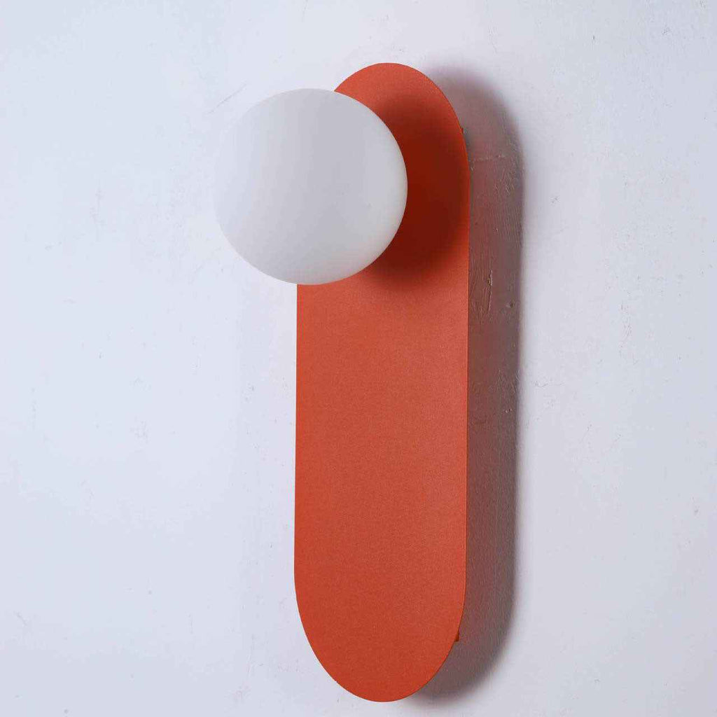 Nordic Minimalist Glass Orange Ring 1-Light Wall Sconce