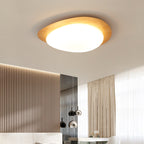 Modern Scandinavian Pebble-Shaped Iron and Acrylic LED Flush Mount Ceiling Light for Bedrooms