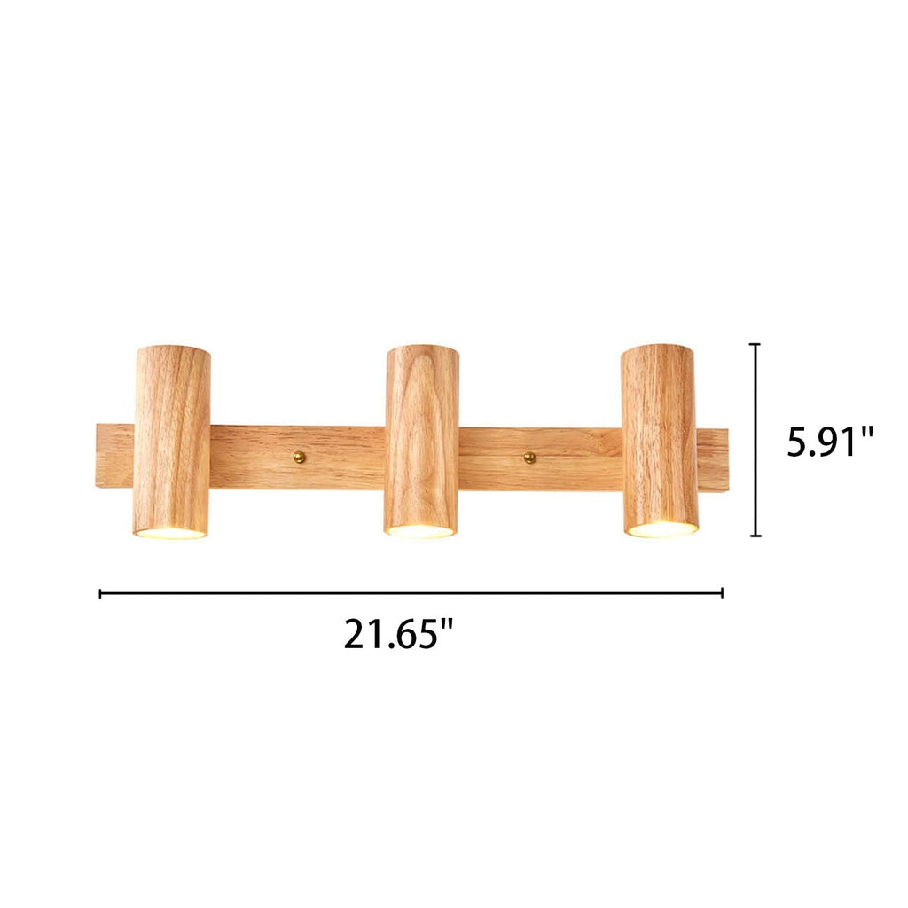 Modern Wooden Cylinder LED Wall Light | 1-Light