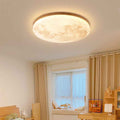 Nordic Minimalist Round Moon LED Flush Mount Ceiling Light in PVC