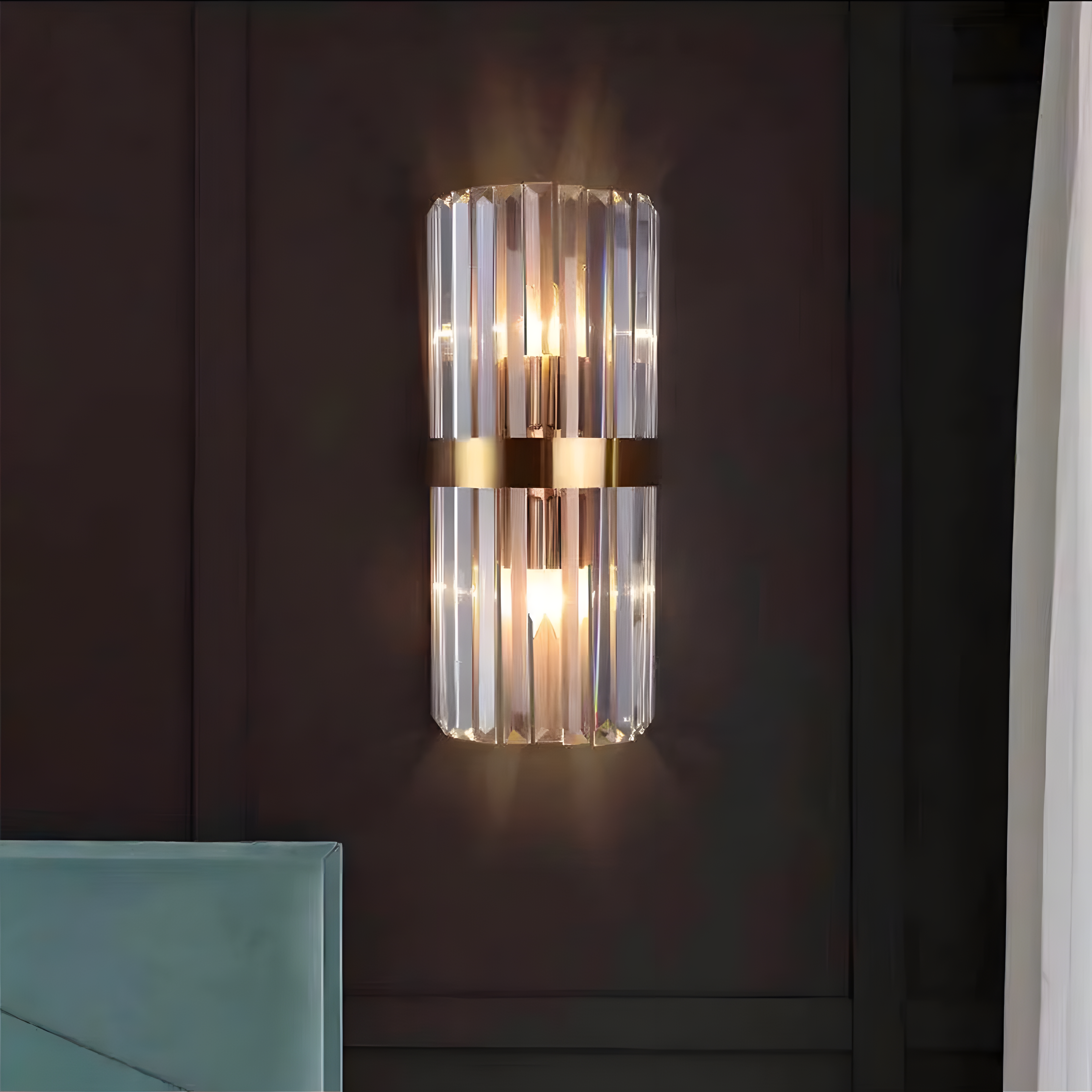 Bela Crystal Wall Light | Modern Stainless Steel Sconce