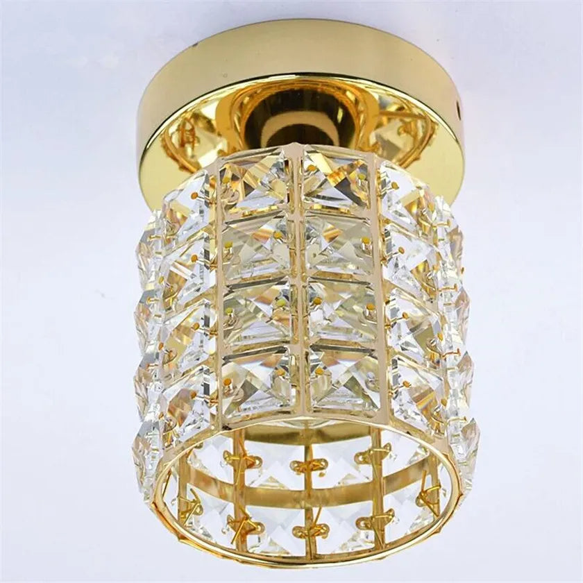 Mezula - Modern Gold Round Glass Ceiling Lamp