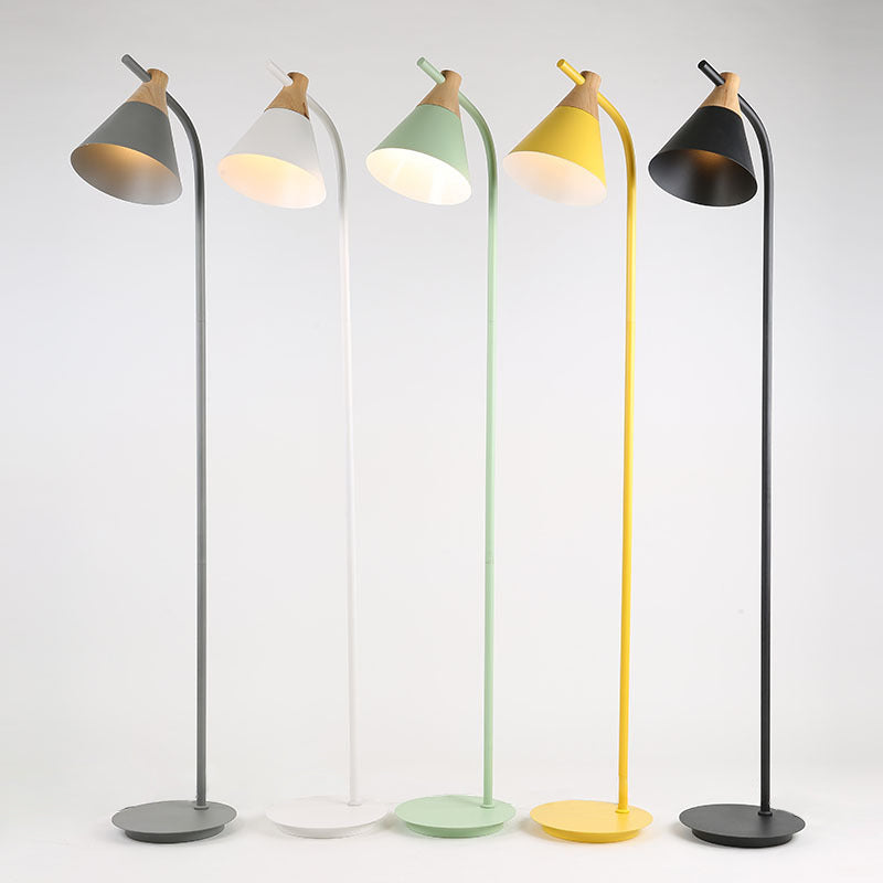 Nordic Inspired Macaron Cone Shade Single-Light Floor Lamp