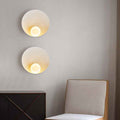 Contemporary Minimalist Round Iron and Resin 1-Light Wall Sconce