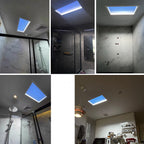 Contemporary Minimalist Blue Sky Metal LED Flush Mount Ceiling Light for Living Room