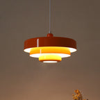 Vintage Nordic Multi-Layer Round Metal Pendant Light with Single Bulb