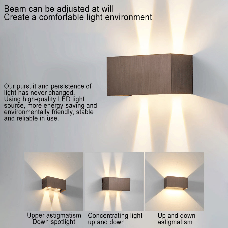 Adjustable Square Flat LED Wall Sconce Lamp in Nordic Minimalist Aluminum Design