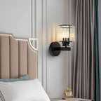 Bela Crystal Wall Light | Modern Iron Sconce, Dimmable E27 Bulb