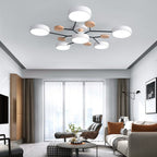 Modern Scandinavian Round LED Semi-Flush Mount Ceiling Light with Molecule Branch Design for Living Room