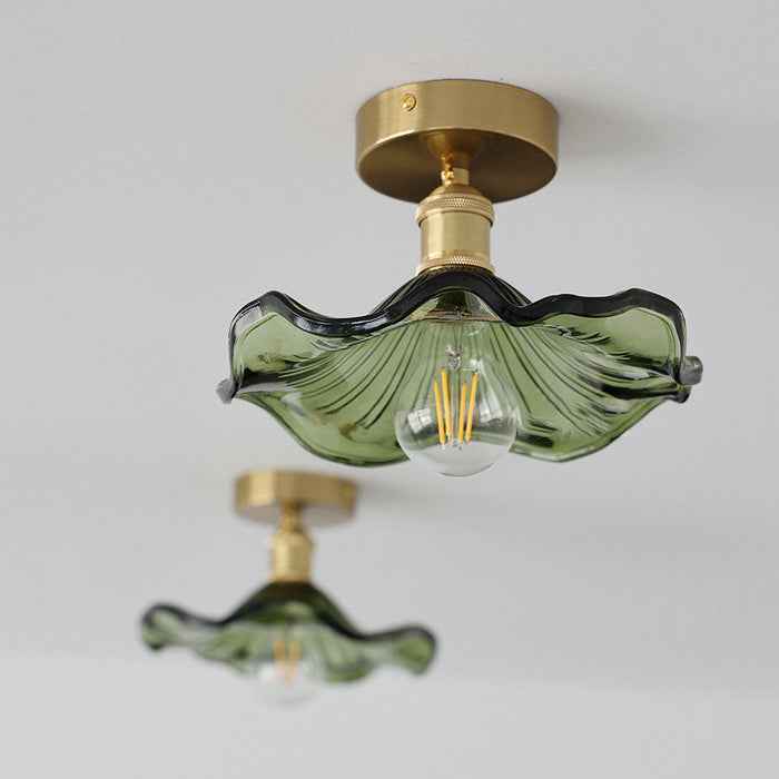Bello Hibiscus Plafondlamp | Glas & Gouden Accenten, Warm Licht