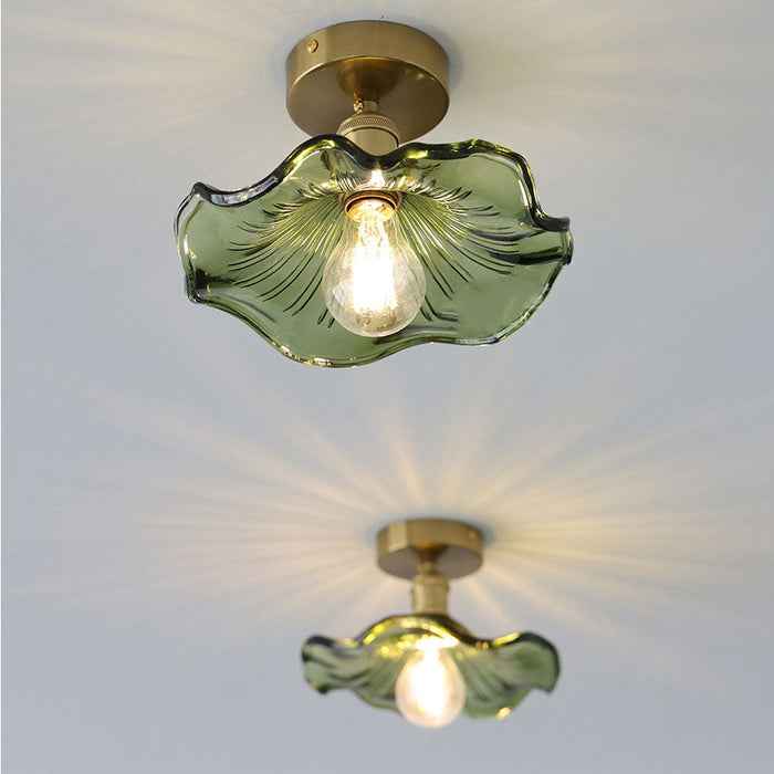 Bello Hibiscus Plafondlamp | Glas & Gouden Accenten, Warm Licht