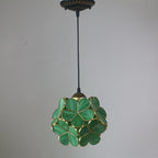 Retro Stained Glass Petal Single-Light Pendant Fixture